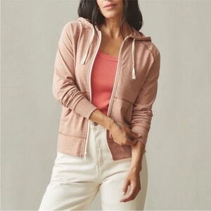 American Giant Women's Lightweight Full Zip Canyon Clay Heather Made In USA L